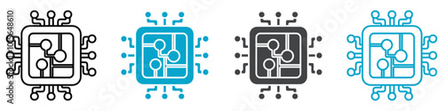 cpu icon set for web and mobile app