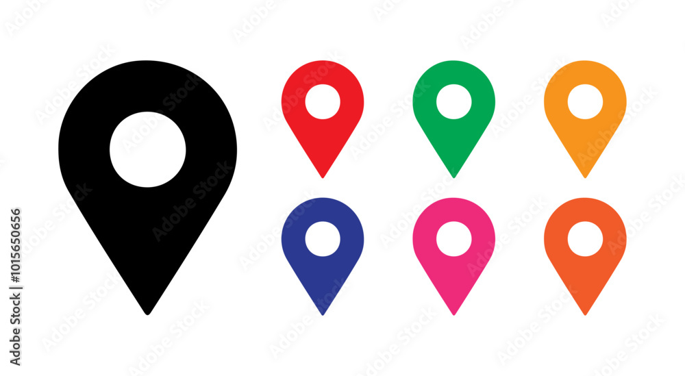 A Set of Location Pin Pointer or Maps Marker Icon A Set of Location Pin Pointer or Maps Marker Icon