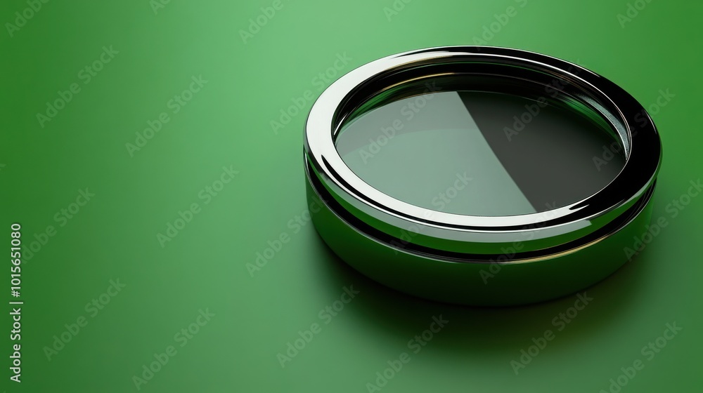 A modern 3D rendering of a push button showcased against a rich green background. The button's sleek design and reflective surface draw attention A modern 3D rendering of a push button showcased against a rich green background. The button's sleek design and reflective surface draw attention