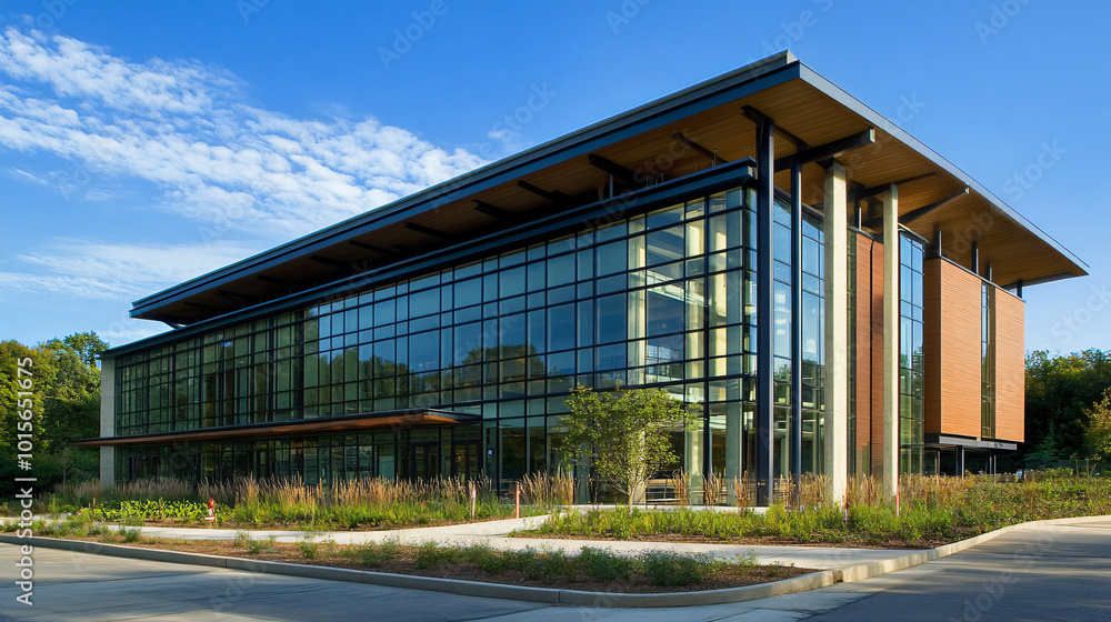 Obraz premium A facility for creating energy-efficient building designs and construction practices.