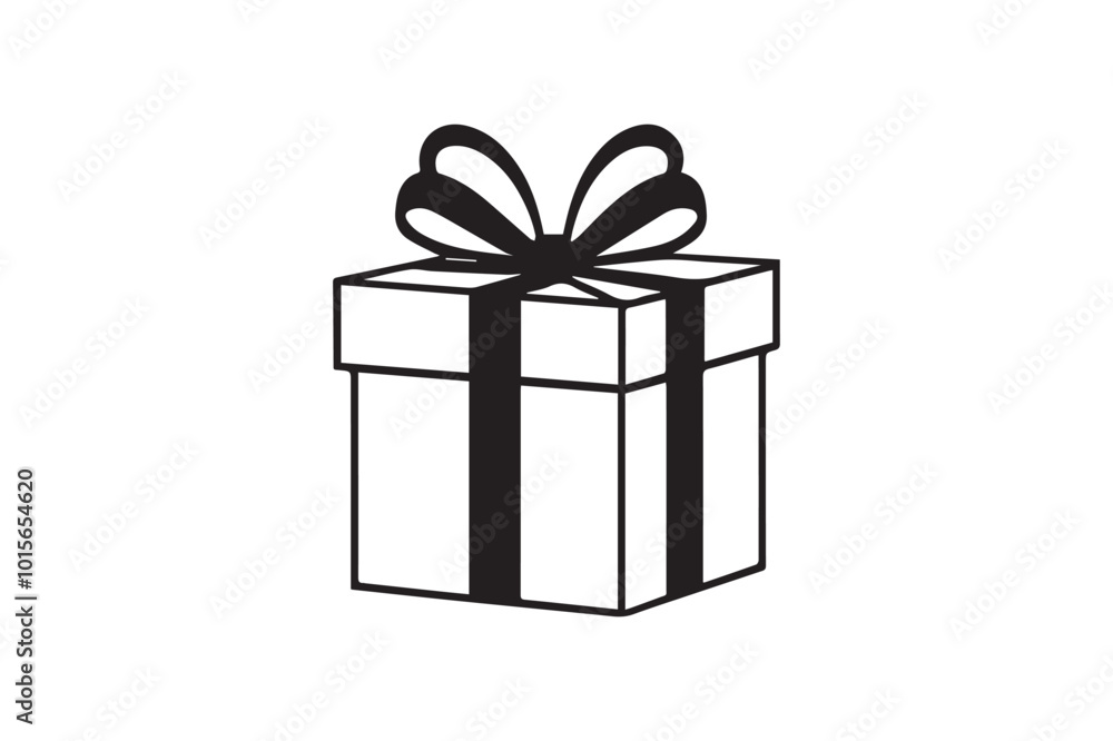 Obraz premium gift of joy Silhouette Vector illustration