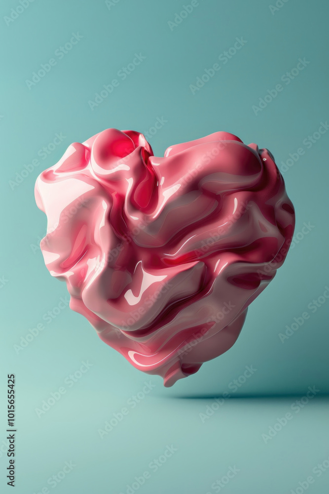 Pink heart object on vibrant blue background, simplicity and contrast creating a striking visual impact. Pink heart object on vibrant blue background, simplicity and contrast creating a striking visual impact.