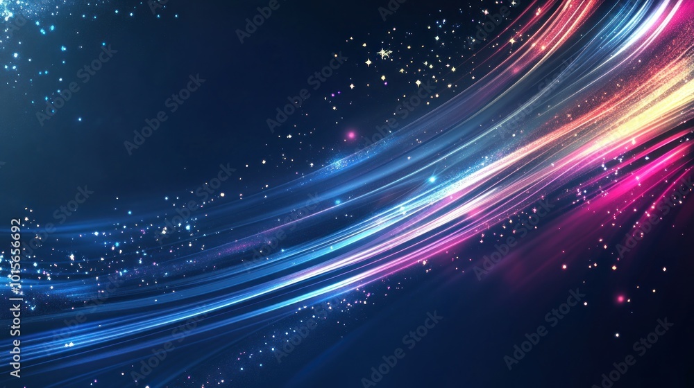 Obraz premium Abstract Light Trails with Sparkling Effect