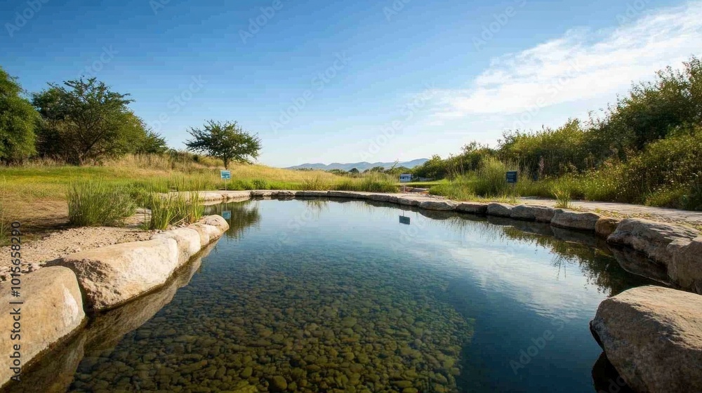 Serene Natural Spring A Tranquil Escape in a Picturesque Landscape Serene Natural Spring A Tranquil Escape in a Picturesque Landscape