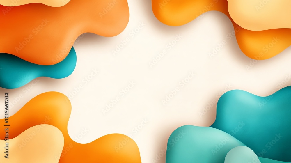 Abstract colorful wave shapes on a light background Abstract colorful wave shapes on a light background
