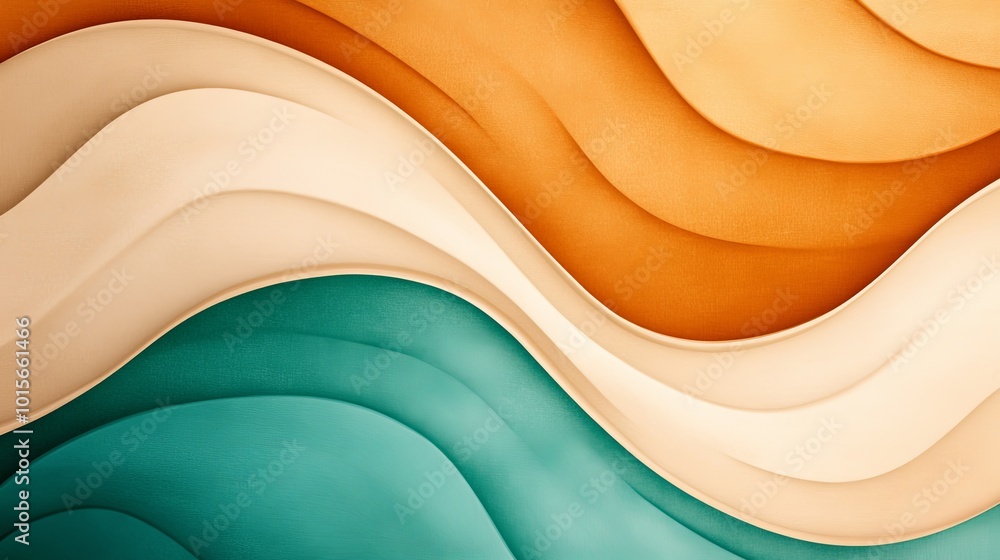 Abstract waves of warm and cool colors in smooth design Abstract waves of warm and cool colors in smooth design