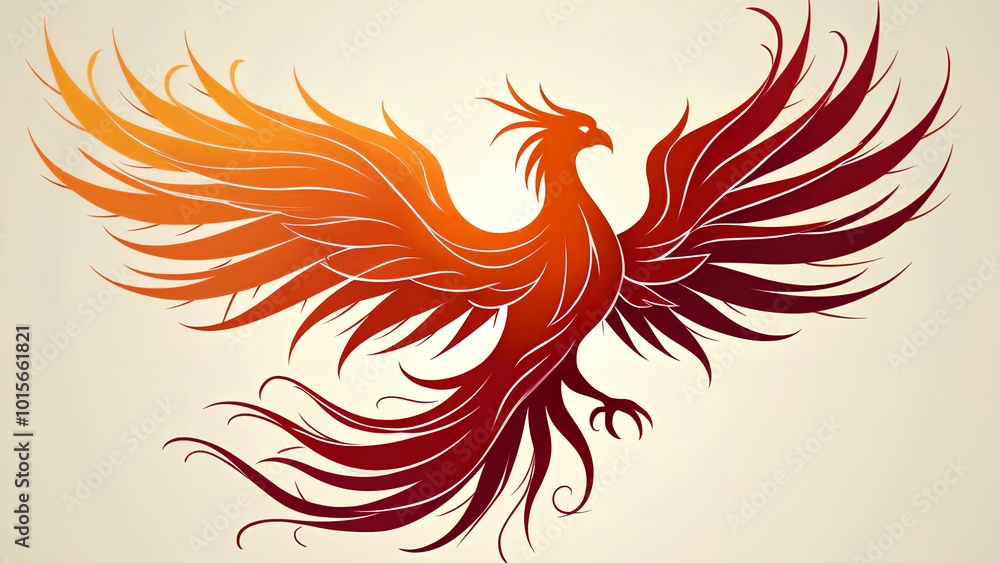 Obraz premium Abstract Phoenix Logo only lines