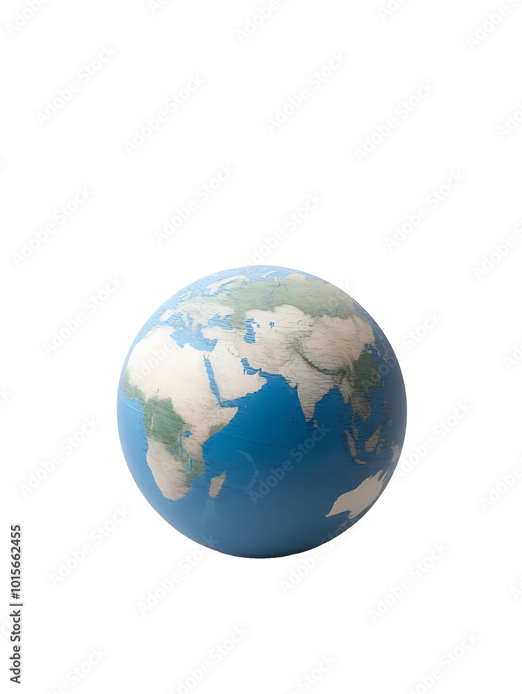 Globe with detailed continents isolated on transparent background Globe with detailed continents isolated on transparent background
