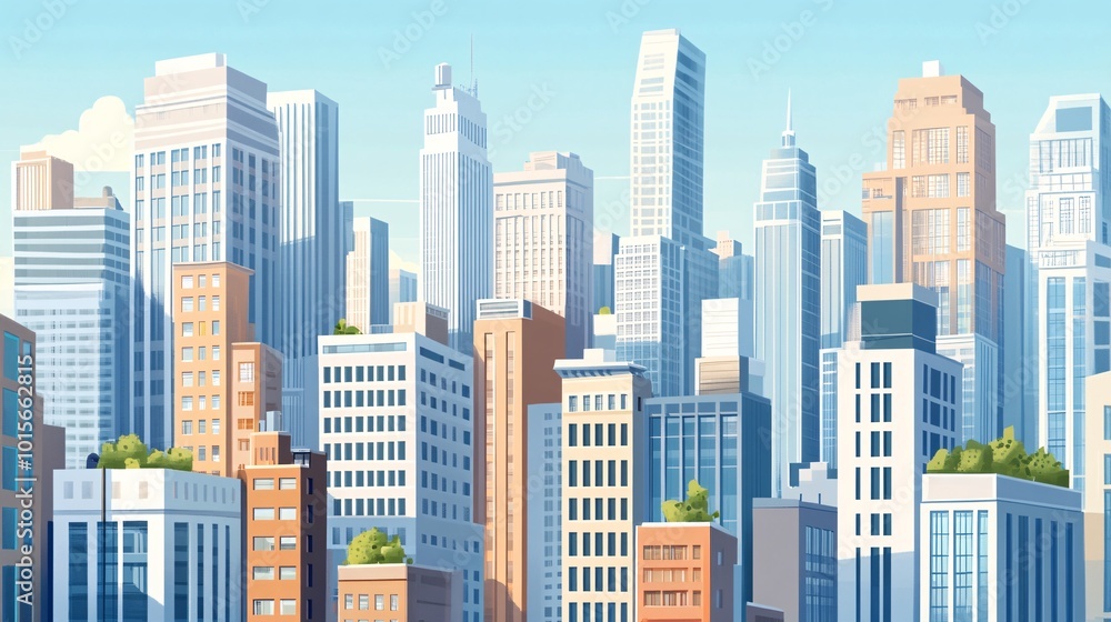 Fototapeta premium Colorful Cityscape with Unique Architectures