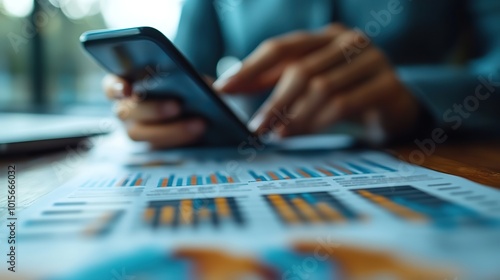 An investor reviews ETF data on their phone, considering the financial implications of climate change initiatives.