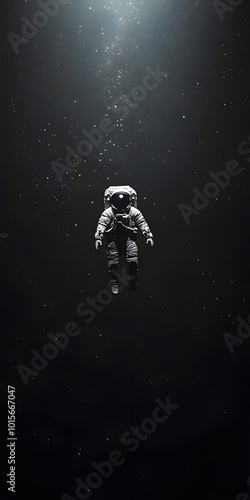 Astronaut Floating in the Vastness of Space Under a Starry Sky