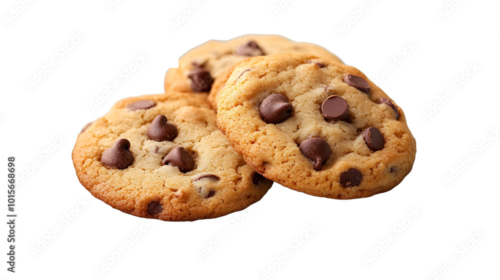 chocolate chip cookies isolated on transparent background chocolate chip cookies isolated on transparent background