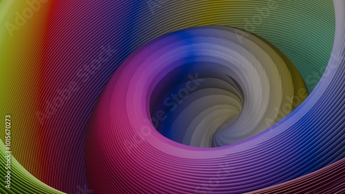 Beautiful rainbow swirl line (3D Rendering)