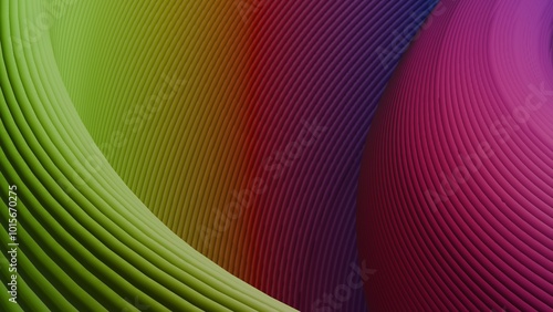Beautiful rainbow swirl line (3D Rendering)