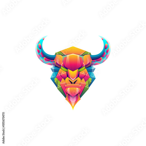 Buffalo Gradient Logo Template using modern style vector view