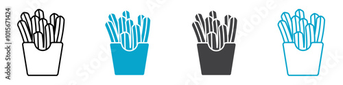 fries icon set illustration logo