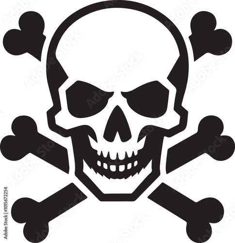 Skull icon vector illustration on white background.