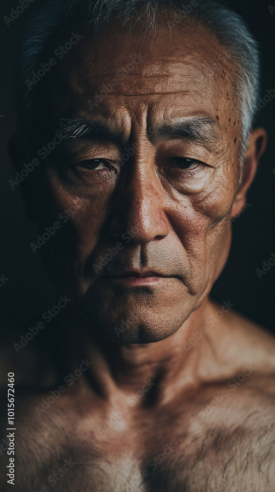 closeup portrait of a senior man with deep eyes and serious expression closeup portrait of a senior man with deep eyes and serious expression
