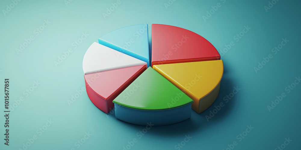 A colorful pie chart with different sections representing various types of business ventures, generative AI A colorful pie chart with different sections representing various types of business ventures, generative AI