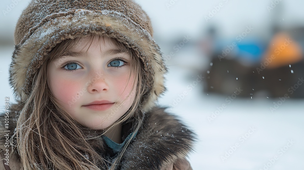 A young girl observes as seal hunters continue a way of life threatened by a changing climate. A young girl observes as seal hunters continue a way of life threatened by a changing climate.