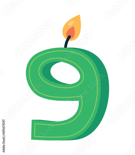 birthday candle number nine