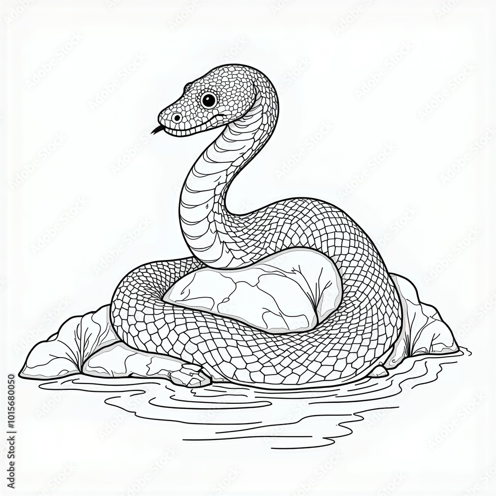 Naklejka premium Snake Coloring Page