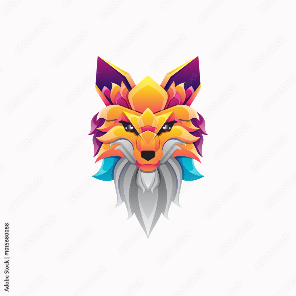 Obraz premium Colorful Fox Gradient Logo Template using modern style vector view