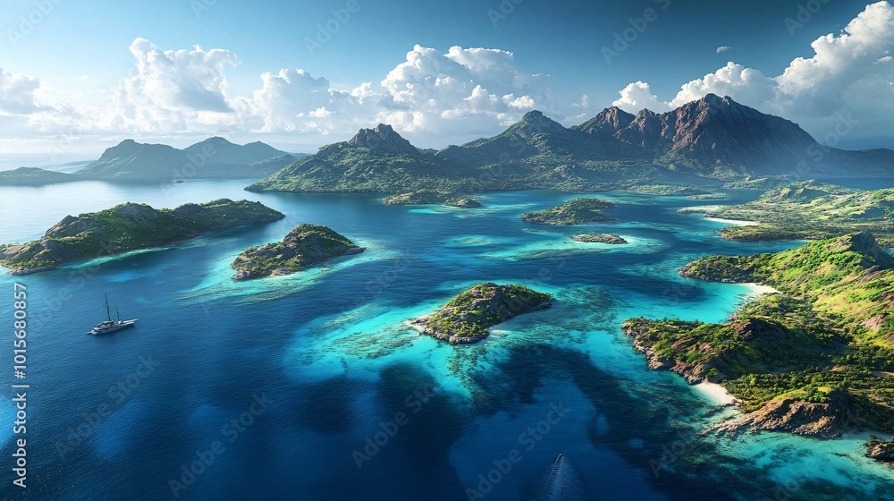 Panoramic View of a Tropical Archipelago Panoramic View of a Tropical Archipelago