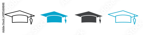 graduation hat icon isolated on white background