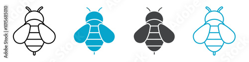 honey bee icon isolated on white background