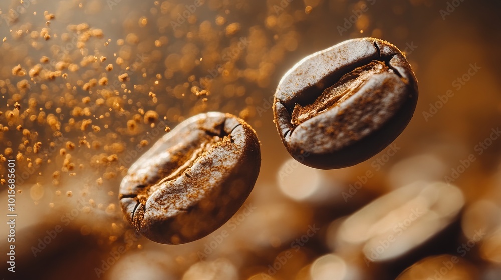 Scattering a few coffee beans around a copy space Scattering a few coffee beans around a copy space