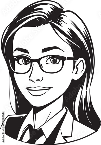 Cartoon character drawing of a female manager