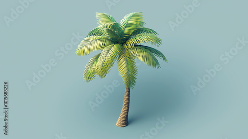Minimalist Isometric Palm Tree Design Elegance in Detail