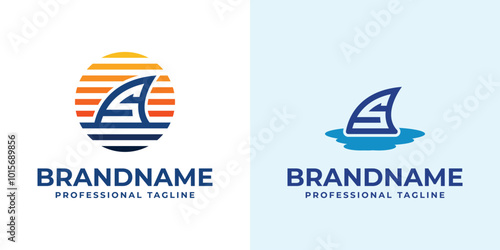 Letter S Shark Fin Logo, for any business related to shark and fin