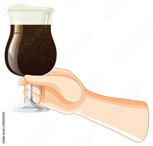 Hand Holding a Glass of Stout