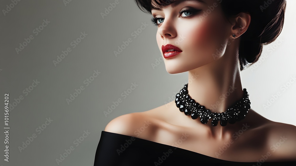99. A sophisticated evening look with a classic black dress and statement necklace 99. A sophisticated evening look with a classic black dress and statement necklace