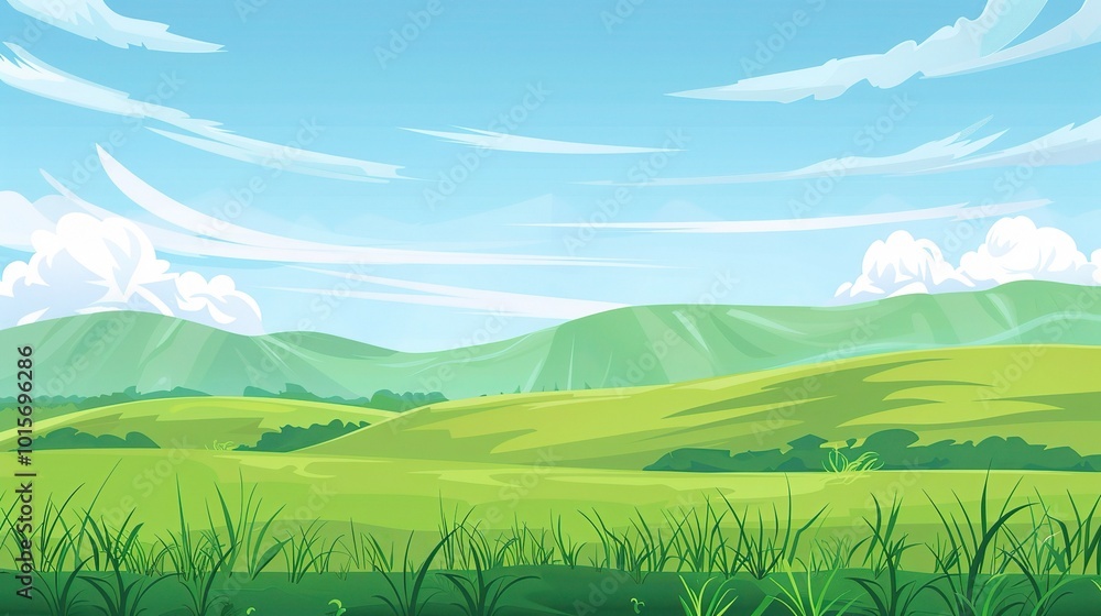 Grassland and Green Grass Background - a serene and natural visual. The grassland with lush green grass creates a peaceful and captivating scene Grassland and Green Grass Background - a serene and natural visual. The grassland with lush green grass creates a peaceful and captivating scene