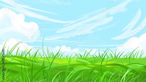 Grassland and Green Grass Background - a serene and natural visual. The grassland with lush green grass creates a peaceful and captivating scene