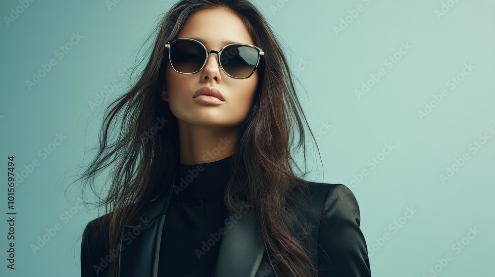Fashionable Woman in Sunglasses and Jacket Fashionable Woman in Sunglasses and Jacket
