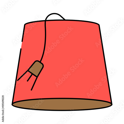 fez turkish hat line icon vector. fez turkish hat sign. isolated symbol illustration
