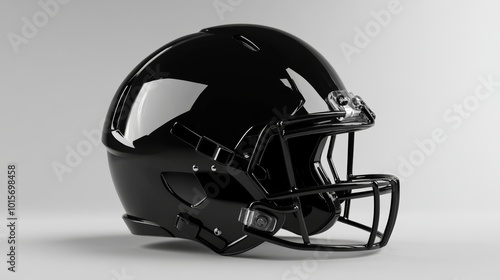 Sleek blank black american football helmet for customization and team branding opportunities