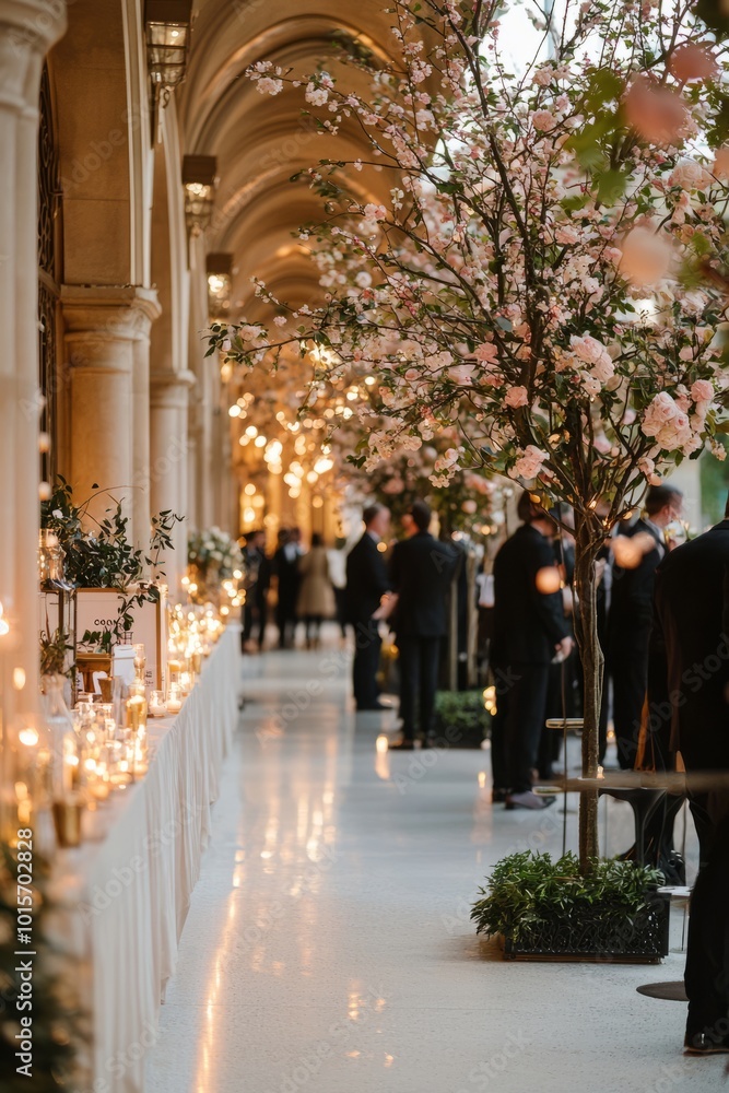 Fundraising gala with elegant decorations and a live auction. Guests are mingling and placing bids on items, Generative AI Fundraising gala with elegant decorations and a live auction. Guests are mingling and placing bids on items, Generative AI