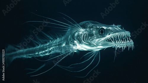 Ghostly Viperfish with Long Sharp Teeth photo