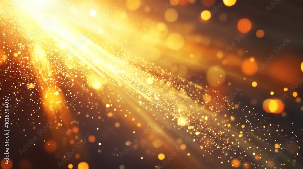 Obraz premium Golden Light and Glitter Abstract Background