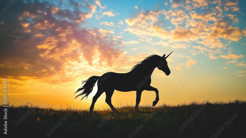 Unicorn Silhouette at Sunset Unicorn Silhouette at Sunset