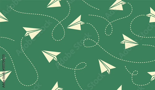 Cute paper planes pattern background vector design