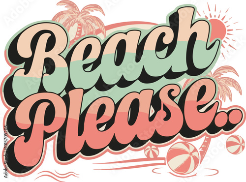 Beach please paradise illustration vector .