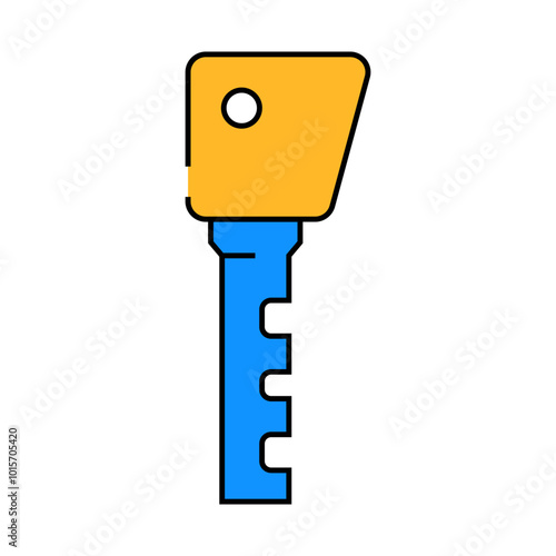 ancient key line icon vector. ancient key sign. isolated symbol illustration