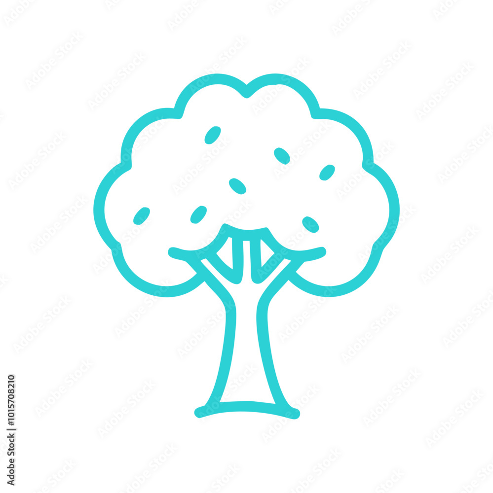 Healing tree icon with a lush canopy in light blue
Healing tree icon with a lush canopy in light blue