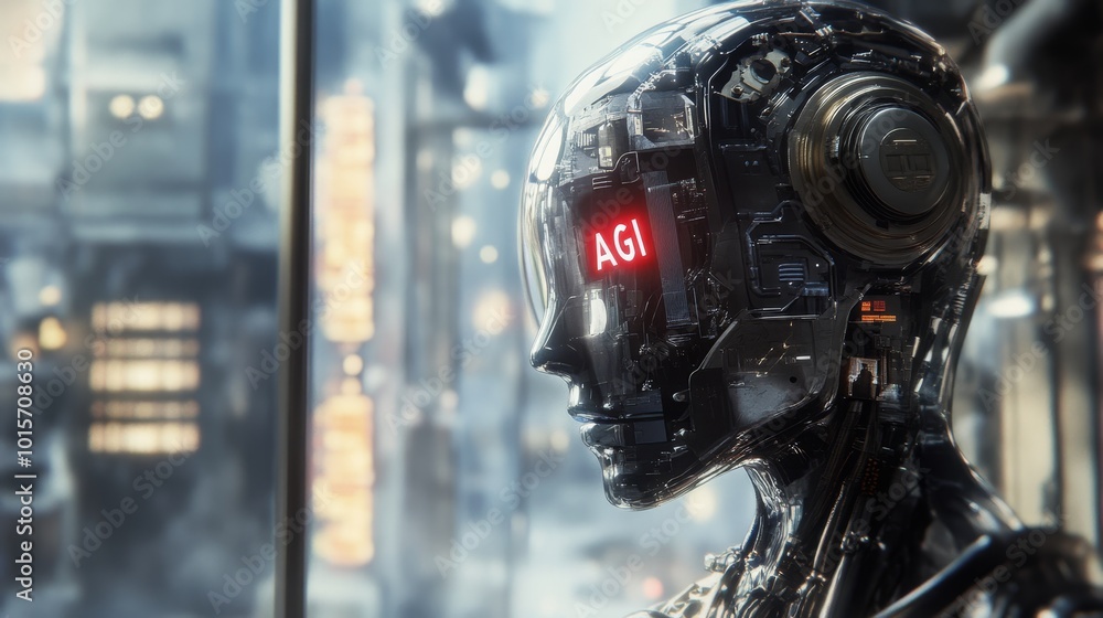 Fototapeta premium Artificial general Intelligence. AGI concept